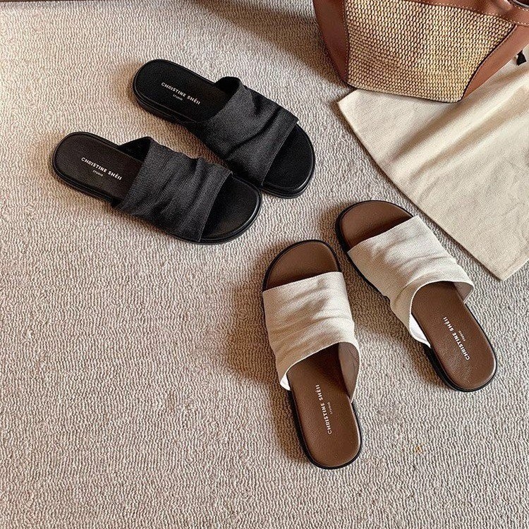 ผู้หญิงรองเท้าแตะเวอร์ชั่นเกาหลีแฟชั่นเปิดนิ้วเท้ารองเท้าแตะแบนสบายๆขนาด35-40