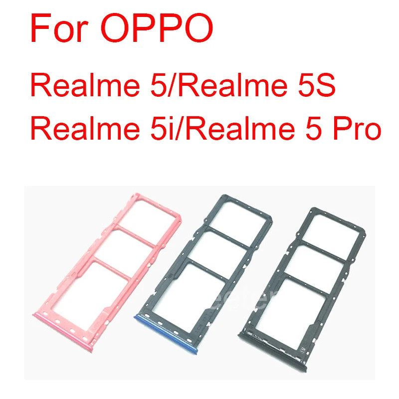 ถาดซิมการ์ดสําหรับrealme 5 5S 5i 5Pro Dual Simถาดการ์ดสล็อตSD Card Holderอะแดปเตอร์อะไหล่