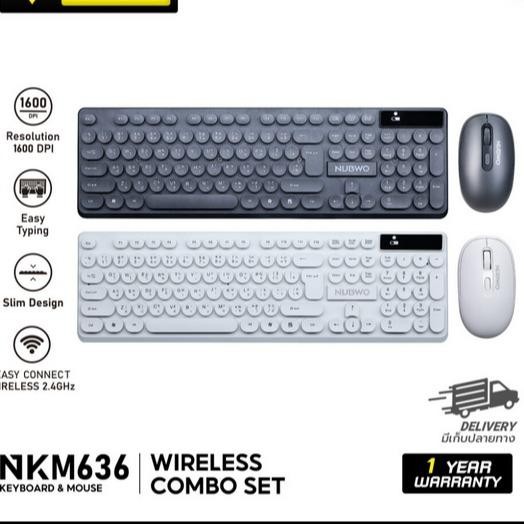 Nubwo คีย์บอร์ดและเมาส์ไร้สาย รุ่น NKM-636