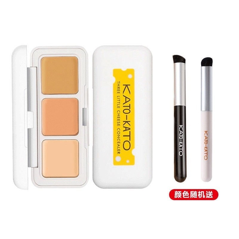 /ขายดี Kato Tricolor คอนซีลเลอร์ Palette คอนซีลเลอร์ Liquid Foundation กันน้ํา Sweatproof แต่งหน้าฟร