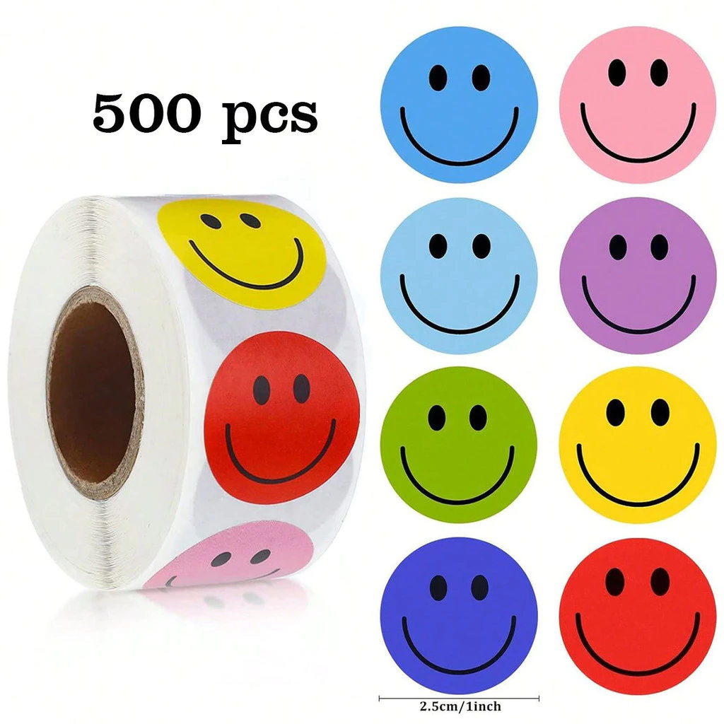1ม้วน500สติกเกอร์ปิดผนึกซองจดหมายสติกเกอร์ตกแต่งฉลากกาว