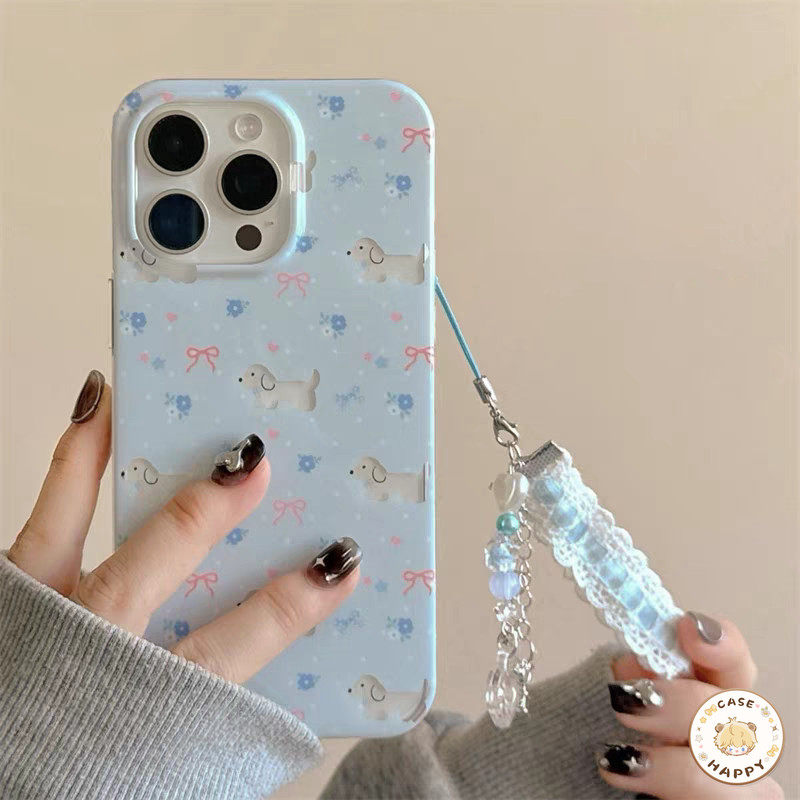 เคส Samsung A05S A06 A15 A51 A54 A23 A05 A04 A14 A12 A03 A13 A55 A50 A24 A32 A34 M12 ดอกไม้โรแมนติกน่ารักDachshundโบกบอน - รูปที่ 6