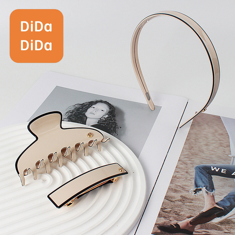 【DIDA DIDA】กิ๊บติดผมกระดานแสงสีเบจของฝรั่งเศสหรูหรา กิ๊บหนีบผมใหญ่ที่สง่างาม เครื่องประดับผมที่กําหนดเองขั้นสูง