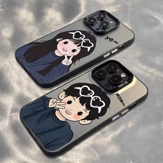 คู่รักแว่นกันแดดเด็กชายผู้หญิงเข้ากันได้เคสไอโฟน 13 11 17 16 7Plus 15 12 14 Pro Max XR X XS Max 16 7 14 8 Plus เคส