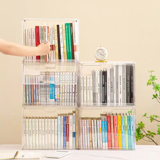 ME กล่องเก็บหนังสือ กล่องใส่หนังสือ   สำหรับตั้งบนโต๊ะ กันฝุ่น มีซ้อนได้ กล่องอะคริลิคใส  PET