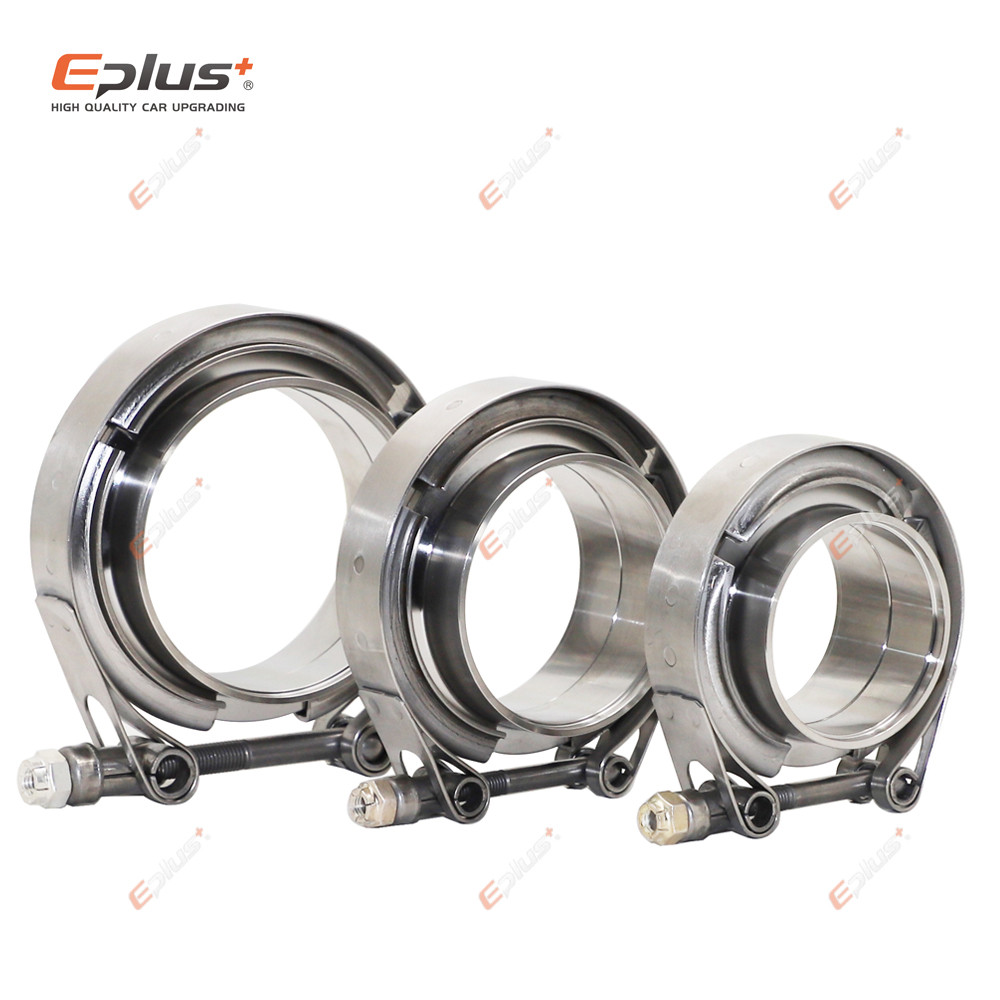 Eplus รถ 304 สแตนเลส V Band Clamp Turbo ท่อไอเสีย Vband Clamp ชายหญิงหน้าแปลน V Clamp ชุด Universal