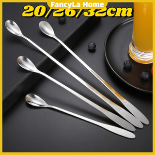 Long Handle Iced Tea Spoon, Stainless Steel Coffee Mixing Spoons - Long Cream Dessert Spoons for Mixing, Cocktail Stirring, Coffee