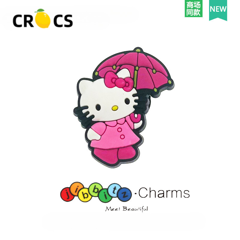 Crocs jibbitz ตัวติดรองเท้า crocs ลายการ์ตูนแมวเฮลโลคิตตี้น่ารัก สําหรับตกแต่งรองเท้า