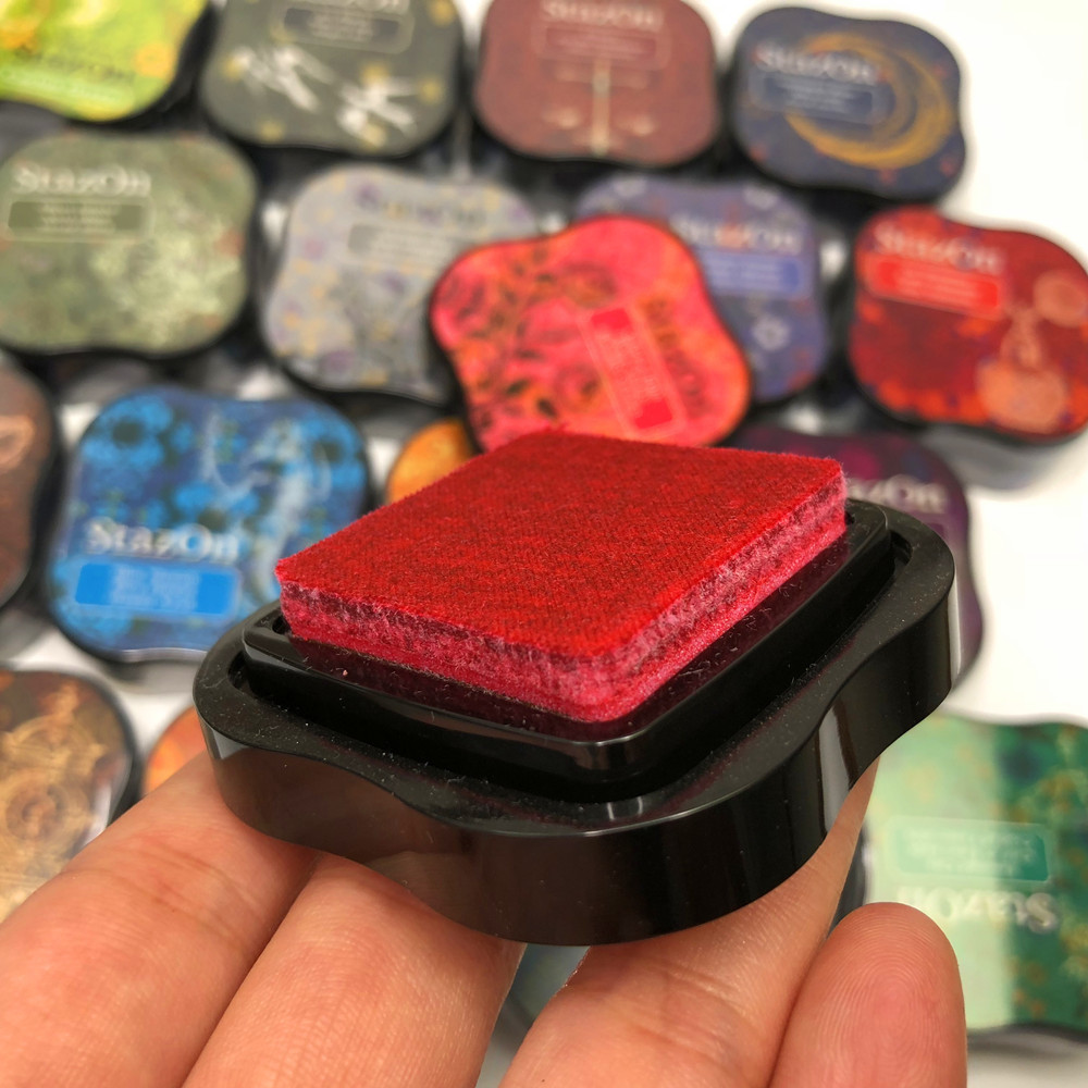 Tsukieko StazOn Mini Fast Dry Oil Based Ink Pad โลหะหนังแก้วแผ่นหมึกอเนกประสงค์