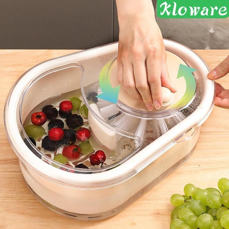 [Kloware] เครื่องล้างผัก และผลไม้ แบบมือหมุน อุปกรณ์ล้าง แช่ และสะเด็ดน้ำออกจากผัก แข็งแรงทนทาน ผักสลัด