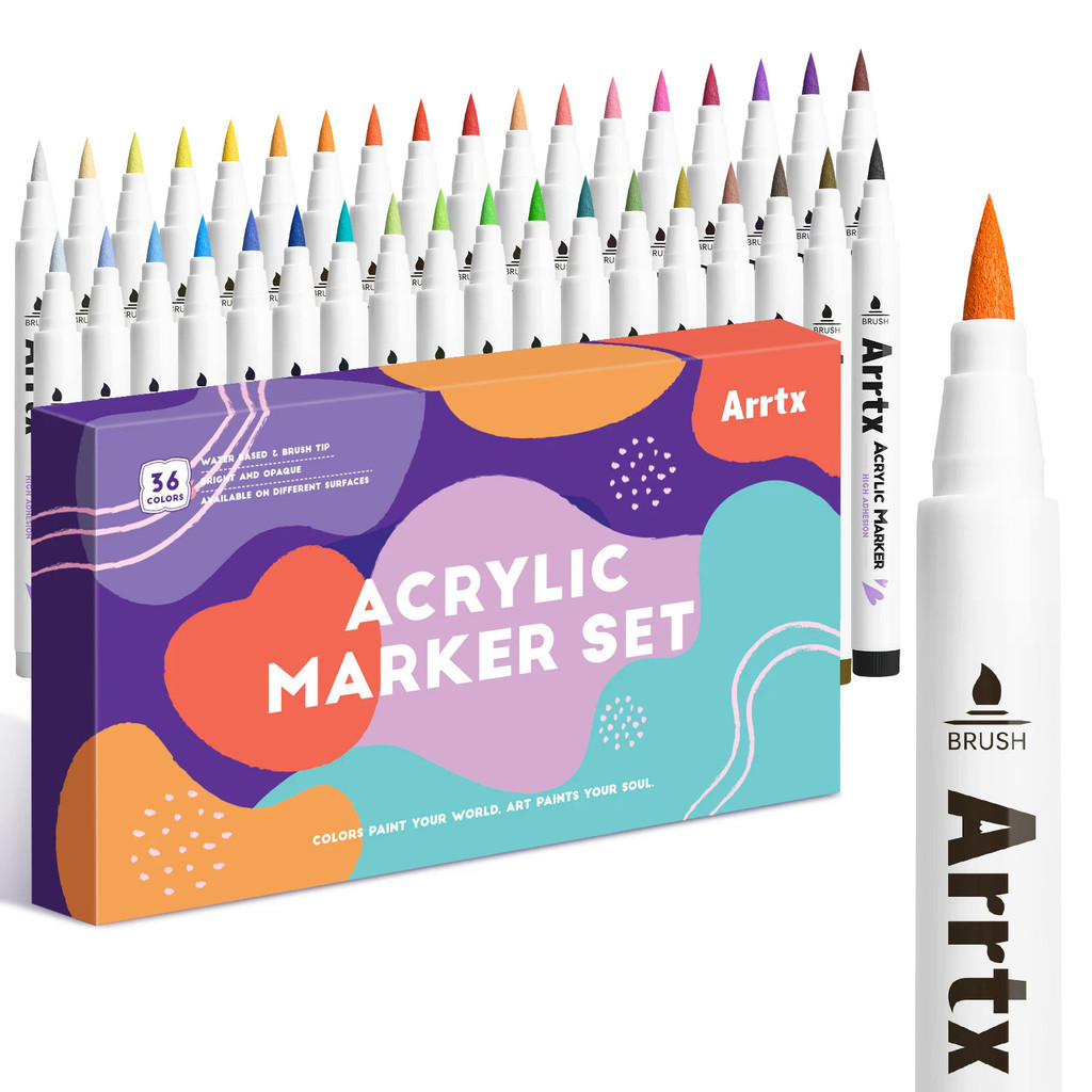 Arrtx ปากกามาร์กเกอร์อะคริลิค 36 สี สําหรับวาดภาพ ระบายสี