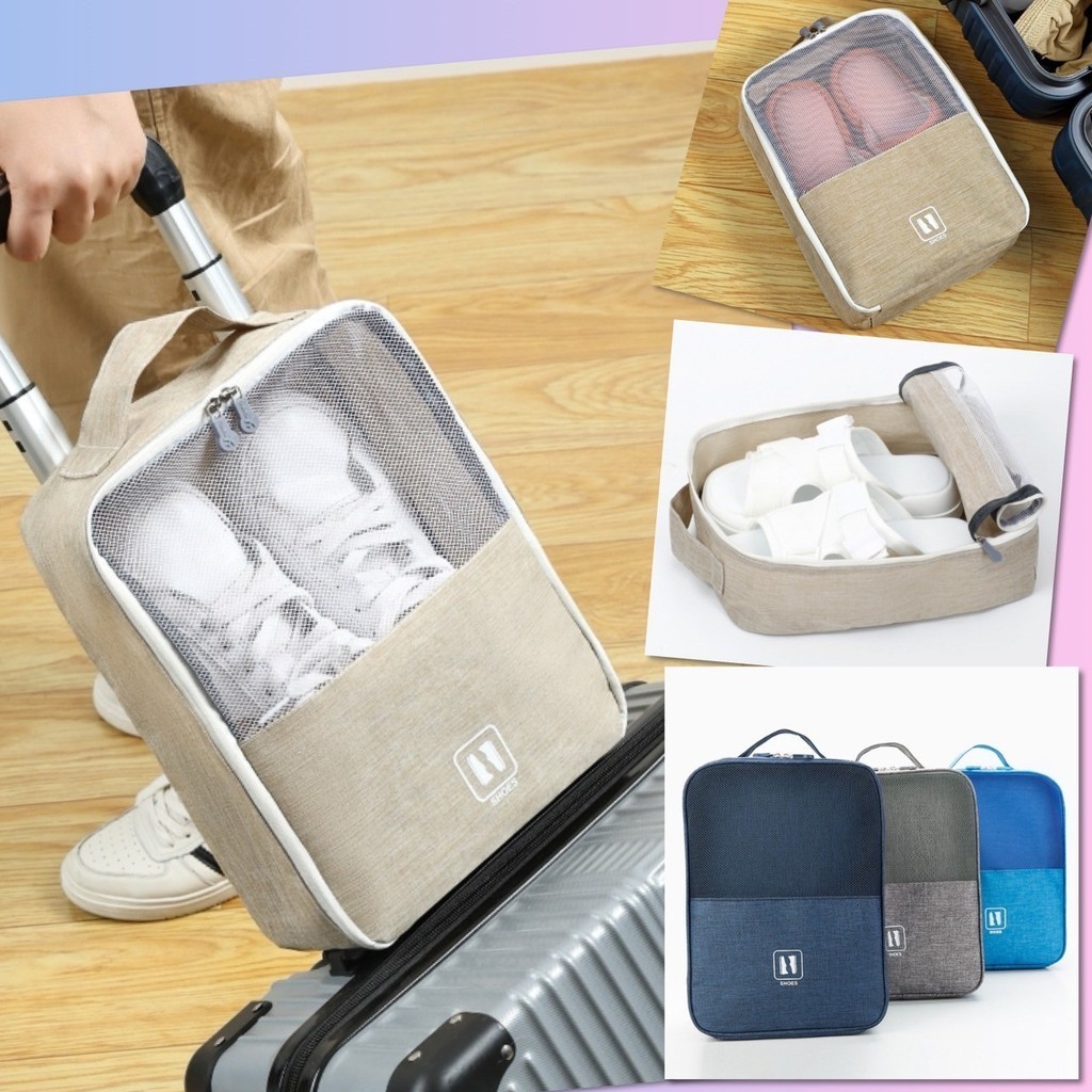 ❤ กระเป๋า เก็บรองเท้า เก็บของ ใส่รองเท้า กระเป๋ารองเท้า มีซิป จัดระเบียบ ใส่สัมภาระ เกรดพรีเมี่ยม ❤