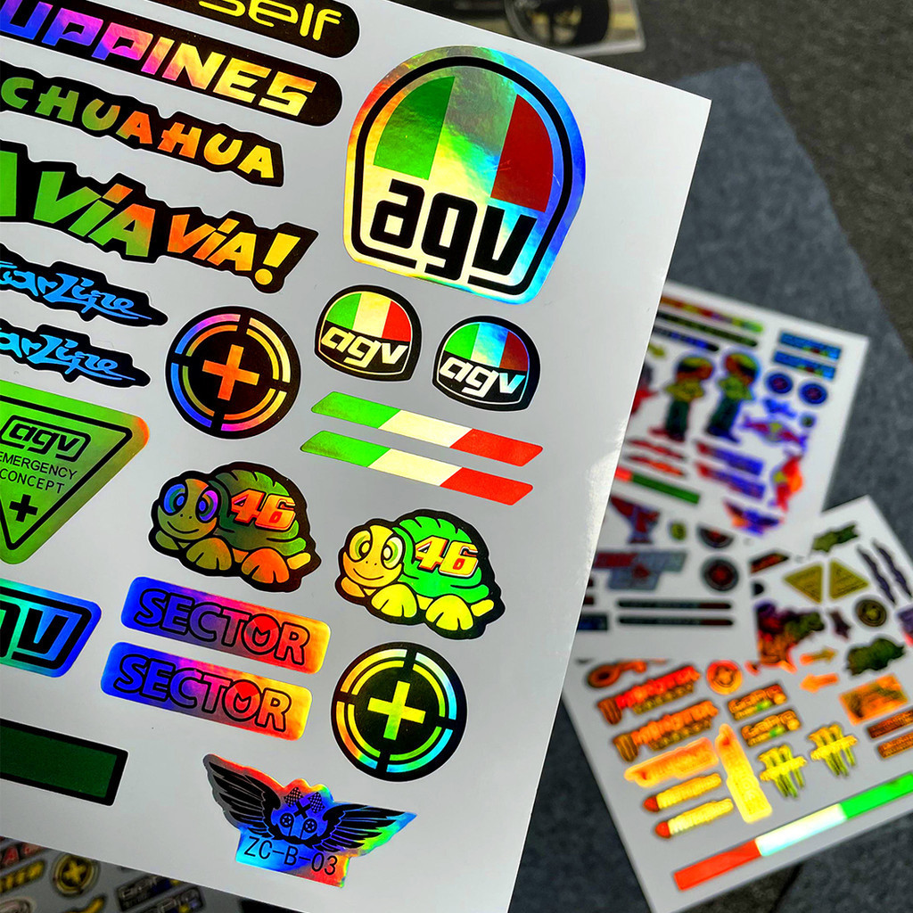 PVC helmet stiker สติกเกอร์สะท้อนแสง-กันน้ำ สำหรับมอเตอร์ไซค์ สติ๊กเกอร์ pp หมวกกันน็อค สติ๊กเกอร์