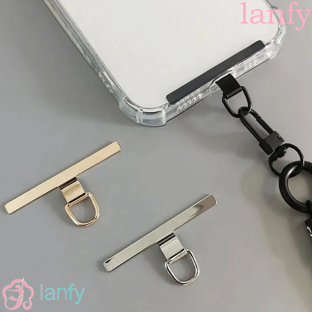 Lanfy แผ่นปะเก็นสายคล้องโทรศัพท์มือถือ PVC สเตนเลส แบบบางพิเศษ เพื่อความปลอดภัย