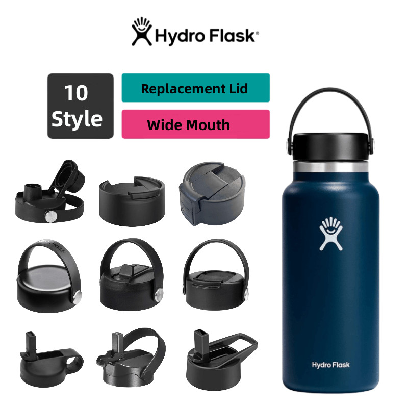 Hydro Flask ขวดปากกว ้ างเปลี ่ ยนฝาครอบ flex ฝาและฟางพลิก 12oz 16oz 20oz 32oz 40oz 64oz