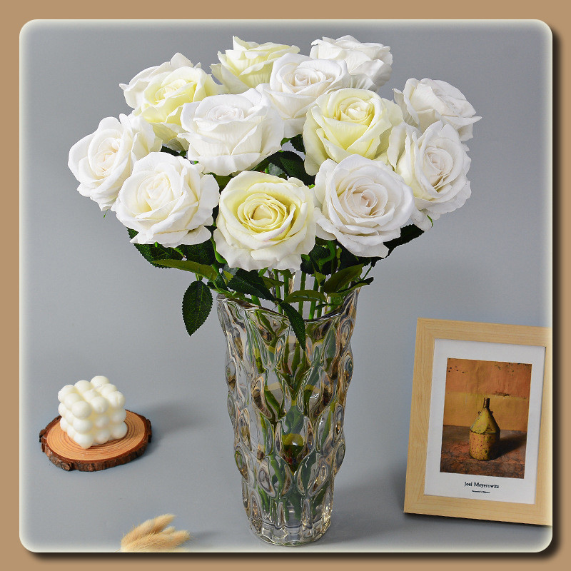 YTL ดอกไม้กุหลาบปลอมประดิษฐ์ ตกแต่งบ้าน วัสดุผ้าไหมเทียม คุณภาพดี สวยงาม สีสันสดใส มีให้เลือก 5 สี