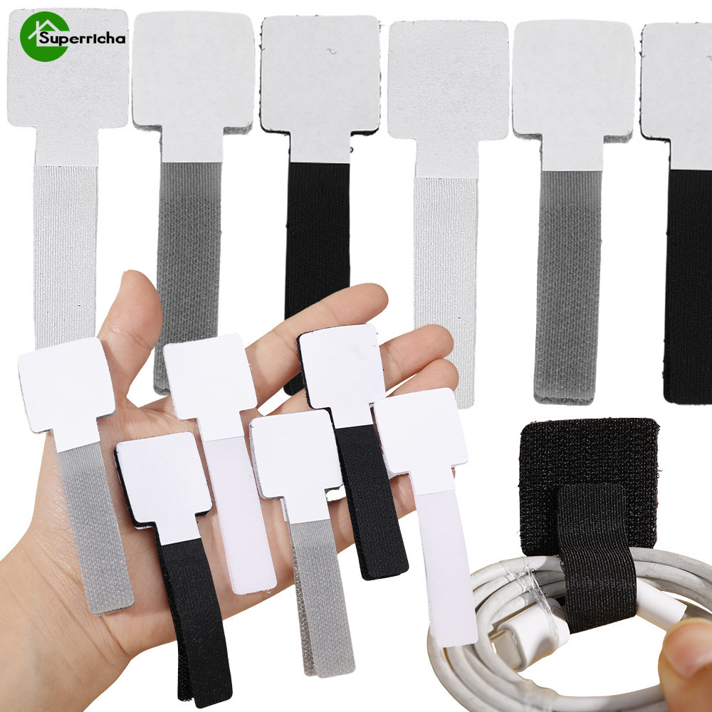 10pc Cable Organizer - Data Cable Sorting Zip Ties - Wall Mounted Cable Ties for Power Cords,Headphone -Self Adhesive Back Adhesive Fixer - Household Multifunctional Fixing Sticker