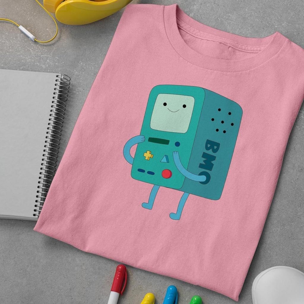 เสื้อยืดพิมพ์ลายแฟชั่น GG Clothing BMO Adventure Time Tshirt Cotton Tee printed Shirt T-Shirt tee gr