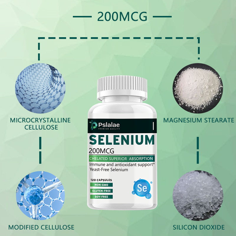 Pslaae Selenium 200 mcg สําหรับระบบภูมิคุ ้ มกัน ต ่ อมไทรอยด ์ สุขภาพต ่ อมลูกหมากและหัวใจ – คอมเพล ็ กซ ์ คีเลตฟรียีสต ์ – แร ่ ธาตุที ่ จําเป ็ นพร ้ อมการดูดซึมที ่ เหนือกว ่ า ราคา ถูกที่สุด ดีลบีเคเค แกลเลอรีภาพที่ 3