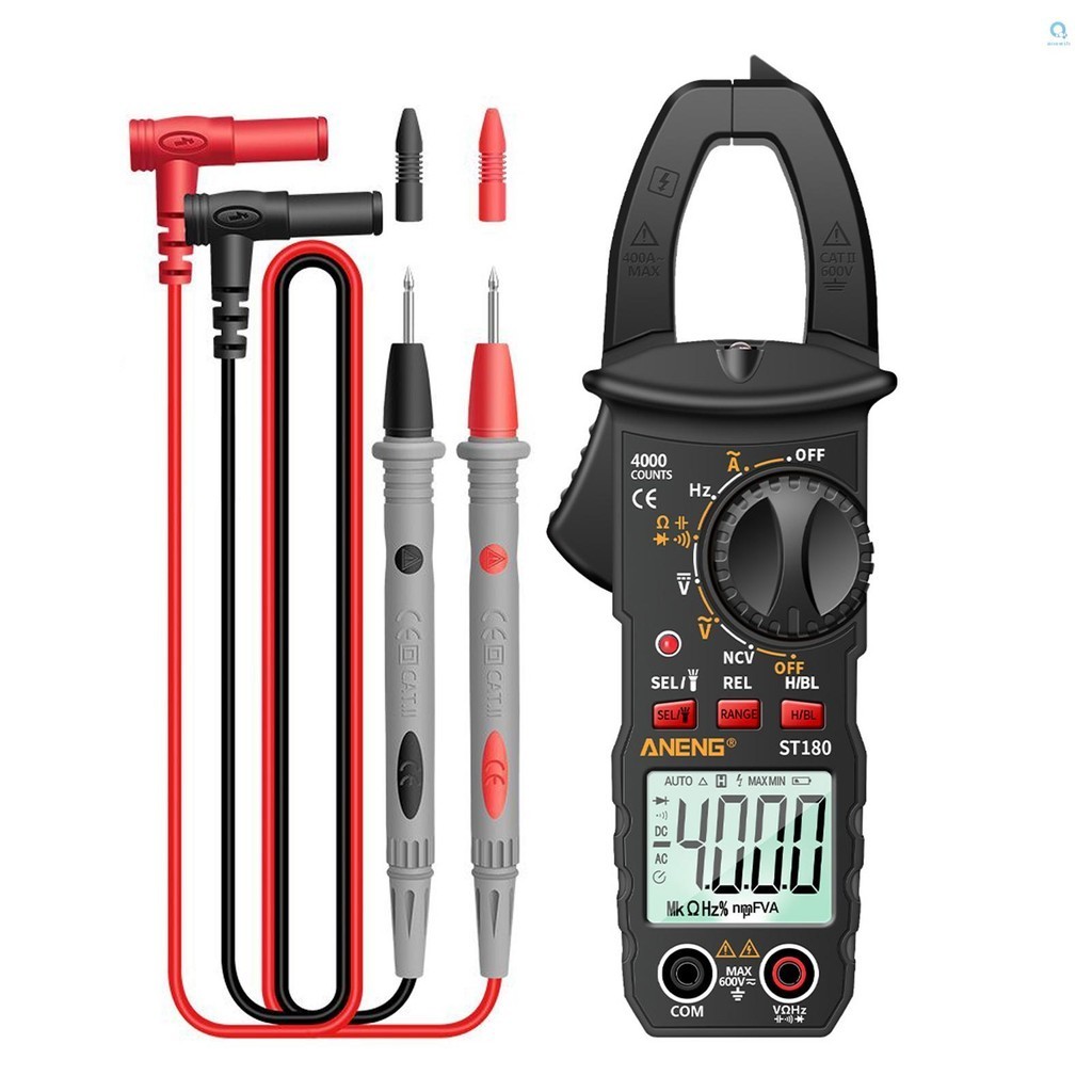 Aneng ST180 4000 นับ Digital Clamp Meter มัลติมิเตอร ์ Clamp มัลติมิเตอร ์ โวลต ์ มิเตอร ์ แอมป ์ มิเตอร ์ AC DC แรงดันไฟฟ ้ า AC Current Meter NCV Tester Universal Meter Tester Current Clamp T [Altto ]