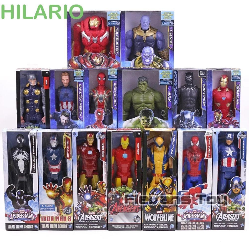 Hilario Marvel Black Panther 12''/30 ซม.Hulk Spiderman Buster Iron Man Action Figure