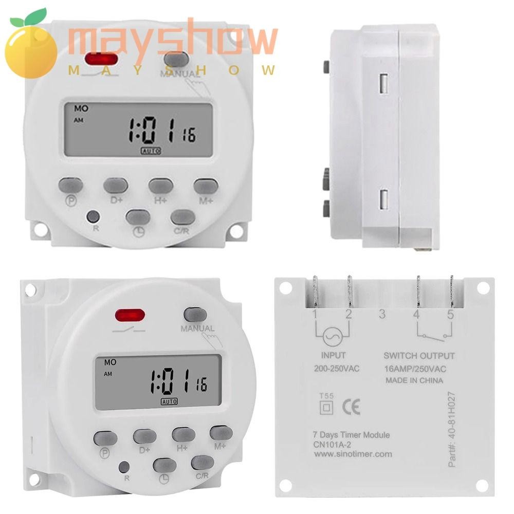 Mayshow Timer Control Switch, Micro Cycle Time White Control Switch Timer, Controller Min Control Relay สําหรับไฟ LED Applications Single และ Double Countdown CN101A Timer Switch