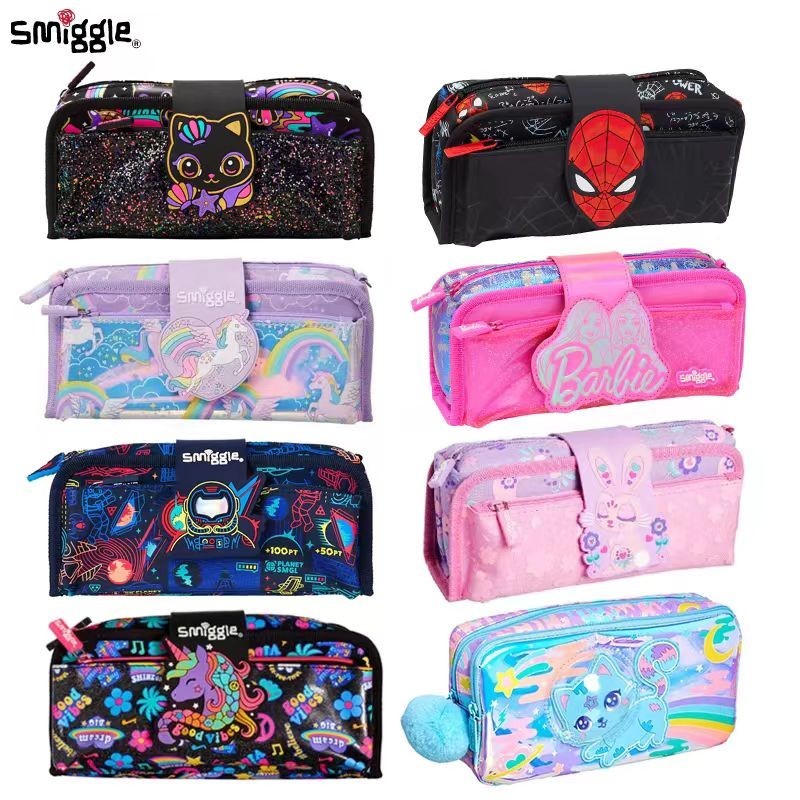 ออสเตรเลีย smiggle กล ่ องดินสอสองชั ้ นความจุขนาดใหญ ่ น ่ ารักการ ์ ตูนเด ็ กกระเป ๋ าเครื ่ องเขียน