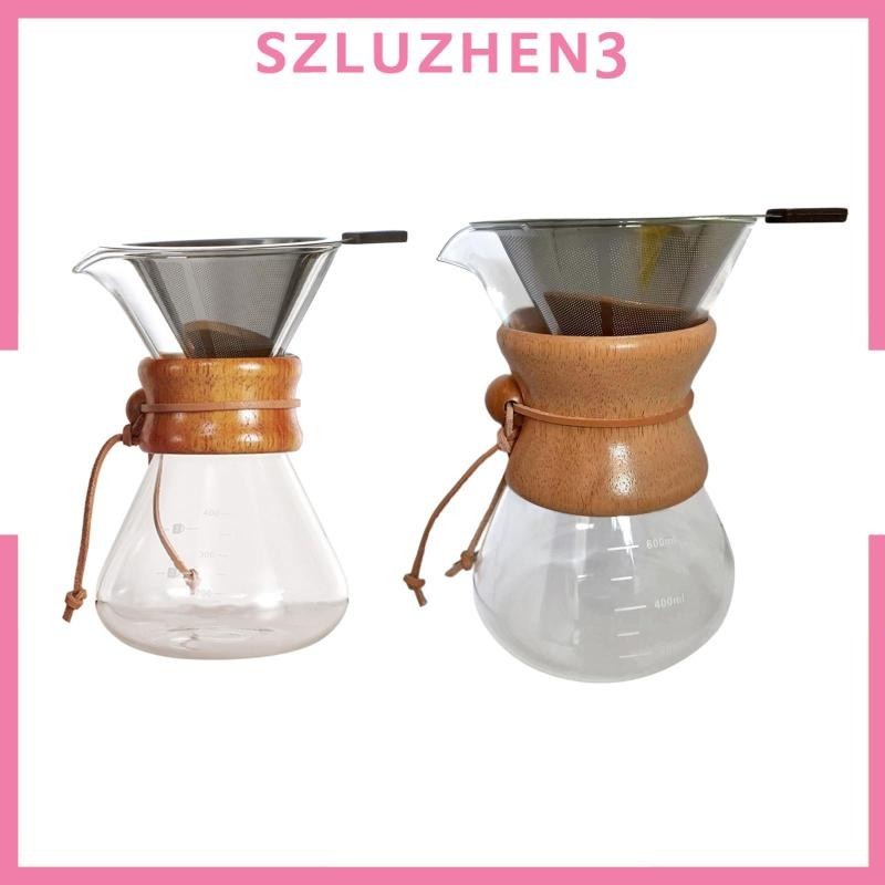 [Szluzhen3 ] Pour Over Coffeemaker หม ้ อกาแฟแก ้ วพร ้ อมหม ้ อกาแฟขนาด