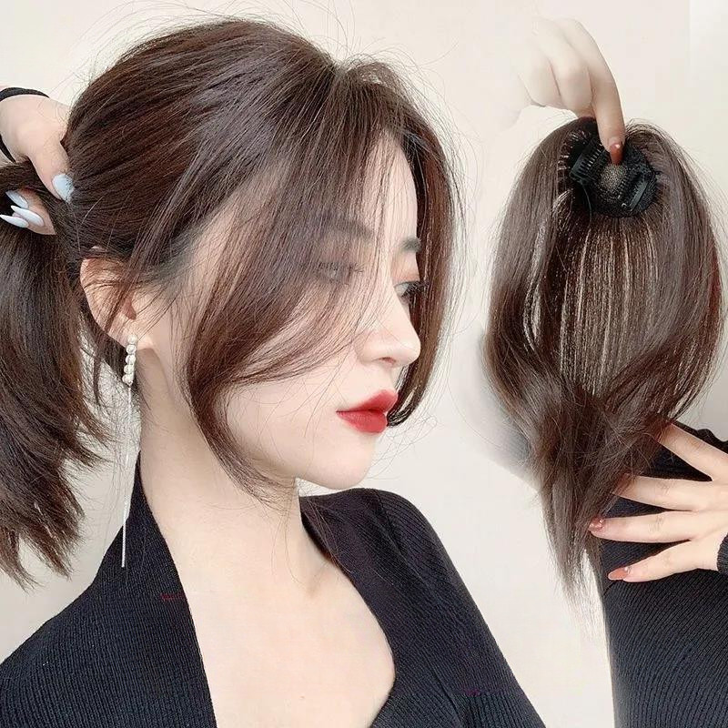 (พร้อมจัดส่ง) หน้าม้าปลอม บางเฉียบ ระบายอากาศและมองไม่เห็น วิกผมหน้าม้า เหมาะสําหรับผู้หญิง