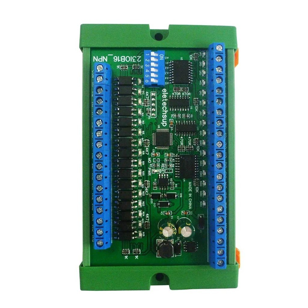 Dc12v 24V 16CH NPN Optically Isolated Input &amp; 300MA Solid State Relay Output RS485 PLC IO Expansion Board