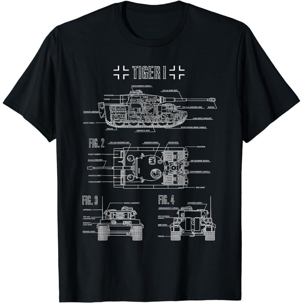 เสื้อยืดวิศวกรรม World War 2 German Tank Tiger I