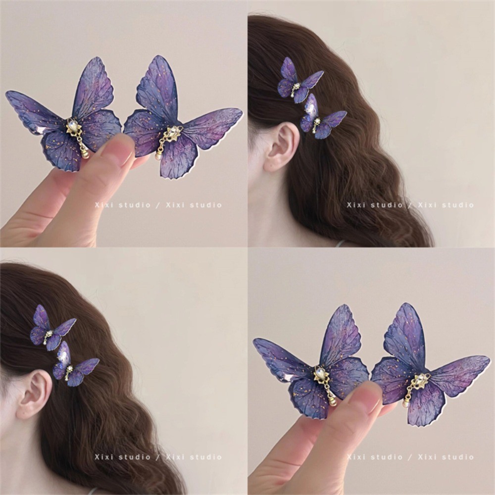 Super Fairy ผีเสื้อผมประดับหัวผู้หญิง High-end ด้านข้างประณีต
