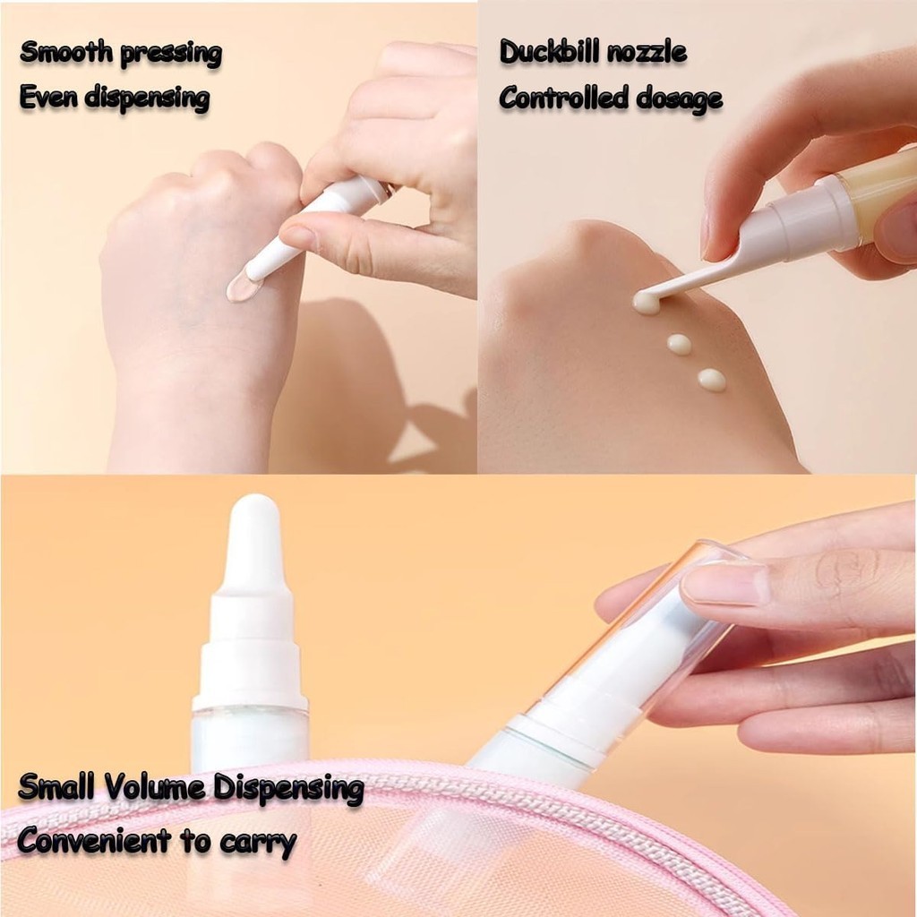 5/10/15ml Liquid Foundation Travel Bottle เครื ่ องสําอางครีมบํารุงรอบดวงตาขวดสูญญากาศแบบพกพา Mini Travel ขวดรีฟิล