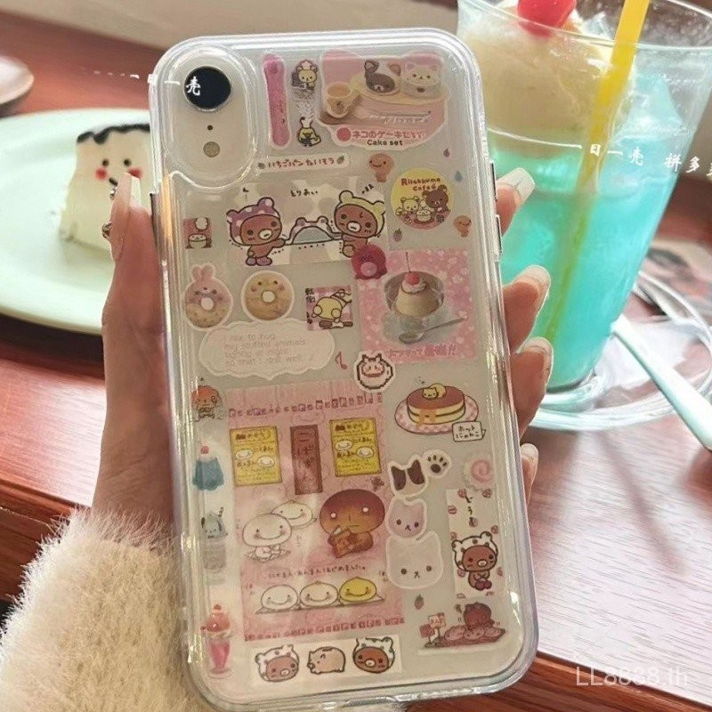 เคสโทรศัพท์ เหมาะสําหรับ iPhone สติ๊กเกอร์สร้างสรรค์น่ารัก 15promax/14 โปร่งใส 13/12/11pro นุ่ม xsmax/xr สไตล์ใหม่ 7/8plus กันกระแทกหลุมขนาดใหญ่รวมทุกอย่างป้องกันกรณี NC1M