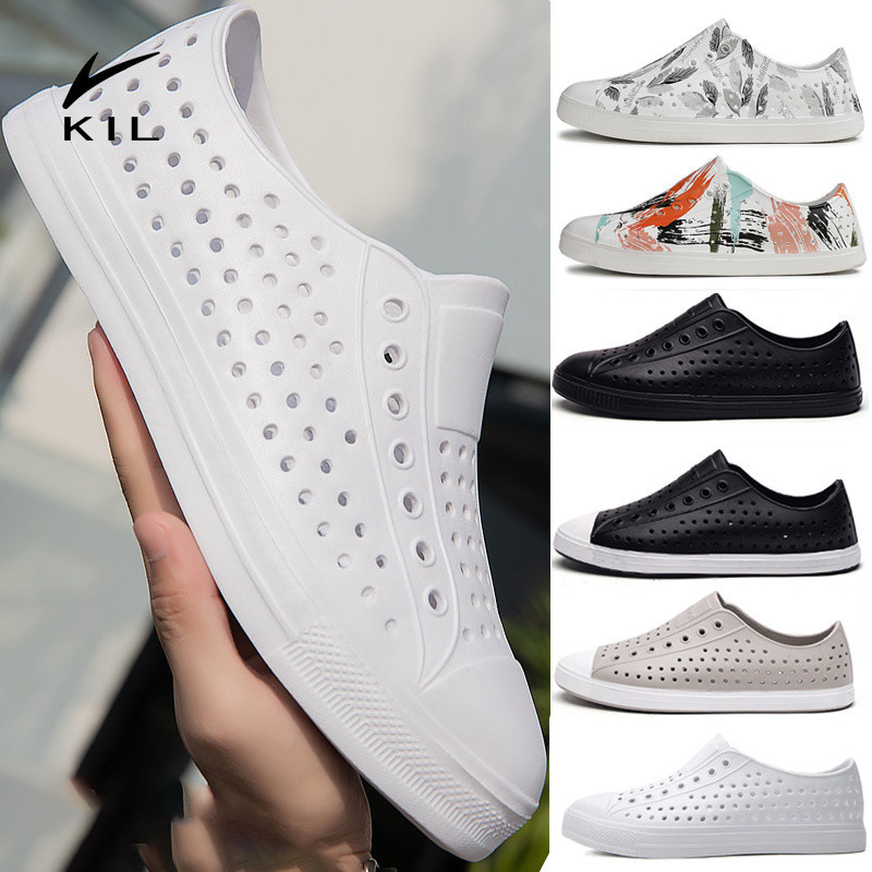 🔥KIL🔥【Bangkok 24-hour delivery 1-3 days delivery】size36-45 รองเท้ายางผู้​ชาย​ สลิปออน รองเท้าใส่ลุยน้ำ แบบสวม รุ่น ​NT