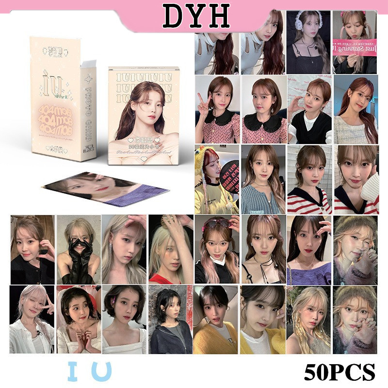 Dyh 50 ชิ ้ น/box IU Laser Card Photocards LOMO Card อัลบั ้ ม KPOP