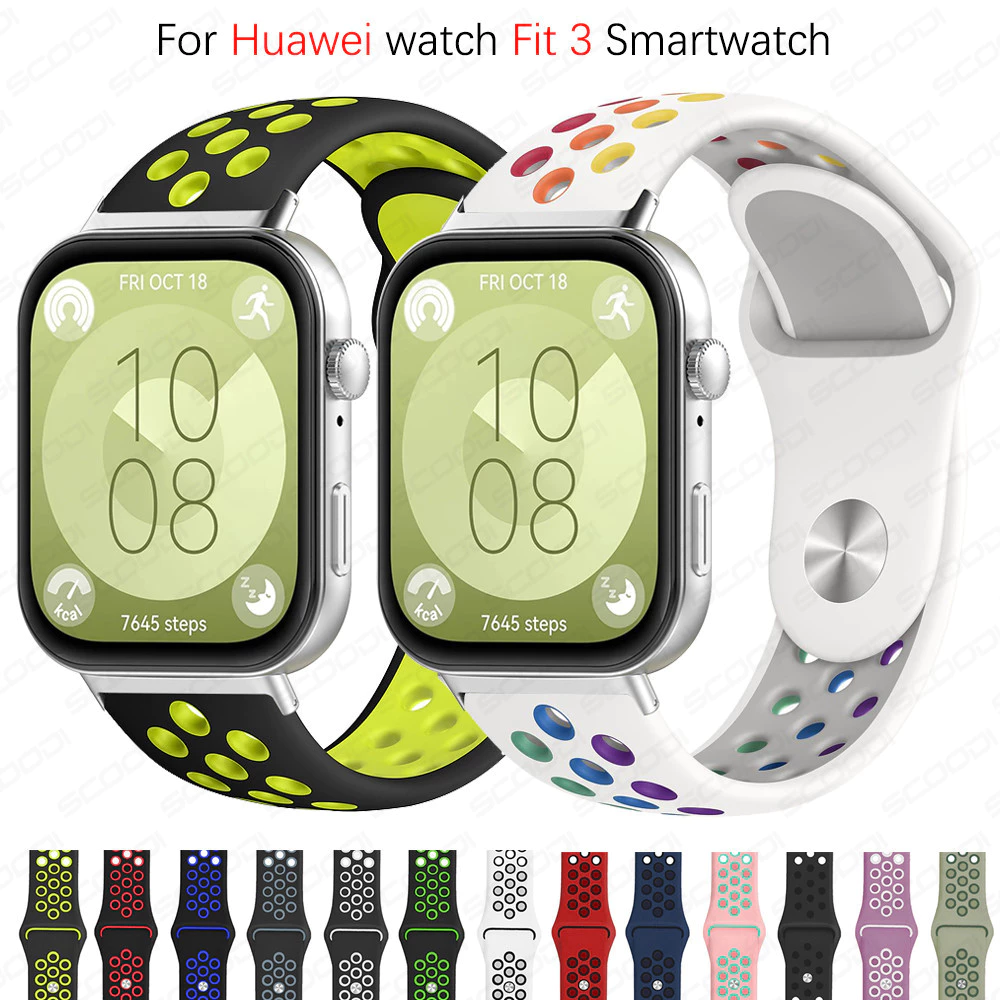 สายรัดซิลิโคนสําหรับ Huawei Watch Fit 5/5 Pro / Fit 4/4 Pro / Fit 3 สมาร์ทวอท์ชกีฬานาฬิกาข้อมือ Band