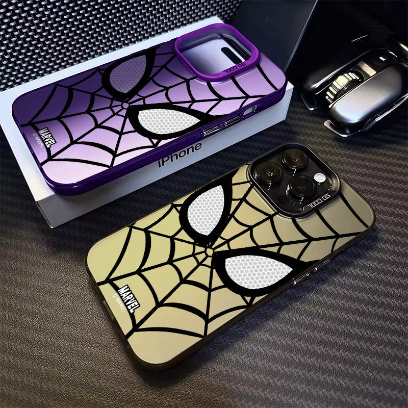 Super Cool Spider Man เคสโทรศัพท์สําหรับ IPhone 11 12 13 14 15 Pro Max Xr X XsMax 7/8 Plus Se2020 เลนส์กันกระแทกซิลิโคนแข็ง TPU ฝาหลัง
