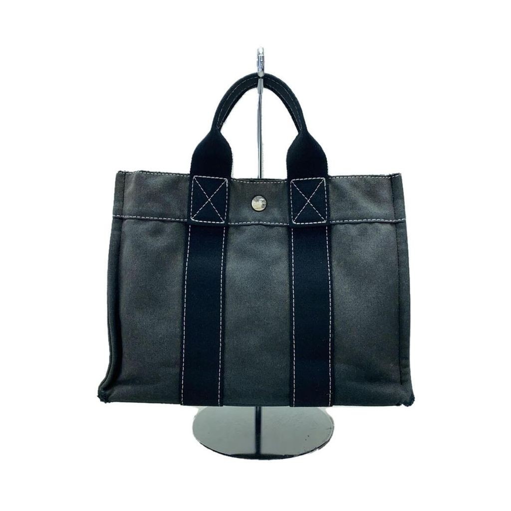 HERMES Tote Bag Canvas Black Direct from Japan Secondhand