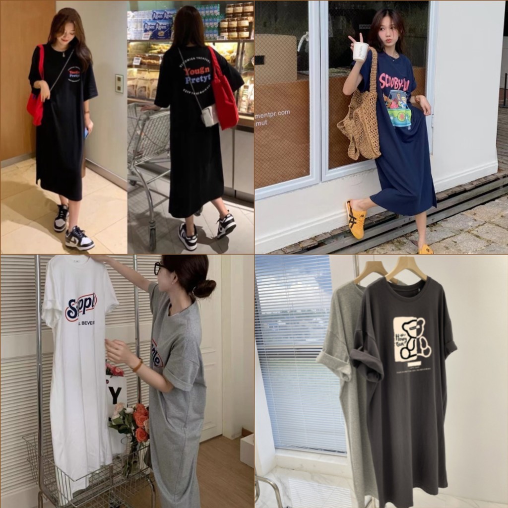 แขนสั้นหลวม ชุดนอน ผู้หญิงหลากหลายฤดูร้อนกลางความยาวน่ารักการ์ตูน ชุดบ้าน บวก ขนาดแม่ตั้งครรภ์ไขมัน มม ผู้หญิงบ้านชุดนอนชิ้นเดียวชุ