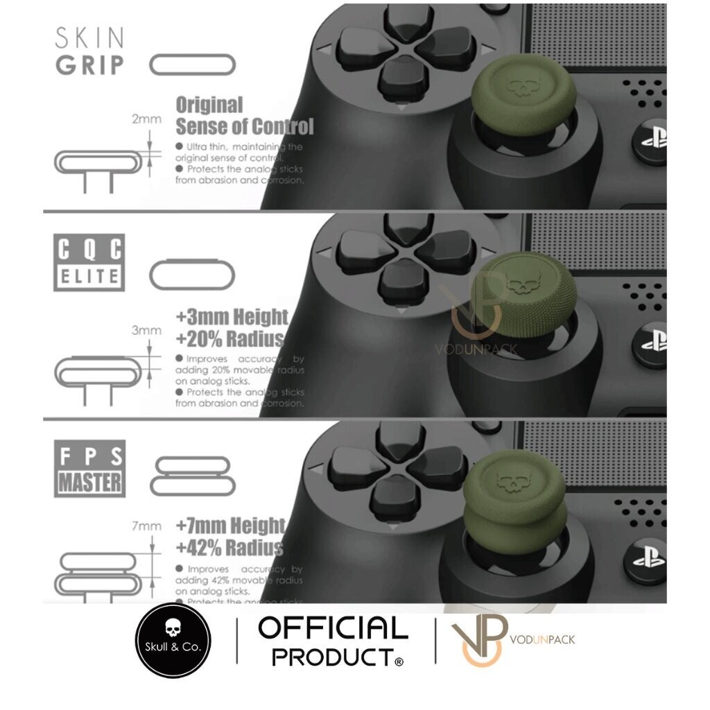 [Skull Co.] หุ้มอนาล๊อคแท้ Ps4 / PS5 / JoyPro Cap SET 6 ชิ้น Skull Co.(แท้) Playstation ซิลิโคนปุ่ม อนาล๊อค