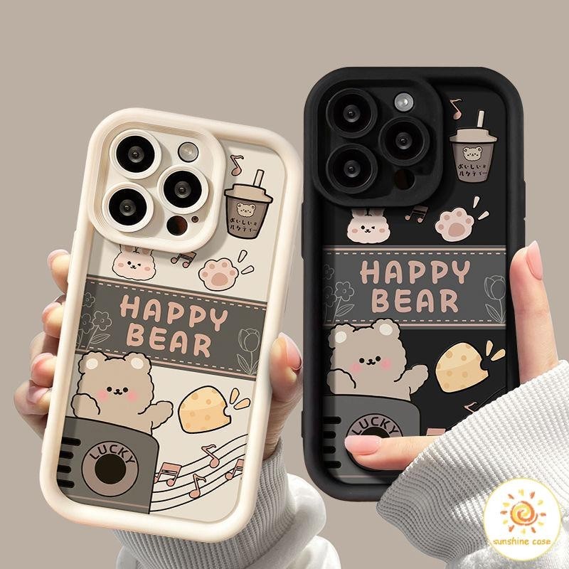 เคสโทรศัพท์มือถือ TPU ป้องกันสี่ด้านลูกสุนัขน่ารัก ไอโฟน11 For iPhone 11 12 13 14 15Pro MAX X XS XR XS 6 7 8Plus SE2020
