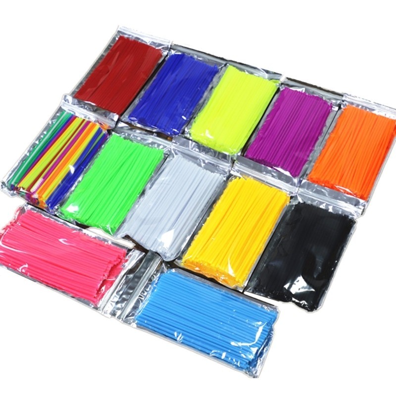 WIN 72 ชิ้น Spoke Skins ฝาครอบ 24 ซม.Universals ล้อป้องกันห่อพลาสติกสําหรับรถจักรยานยนต์ Dirt Bikes 