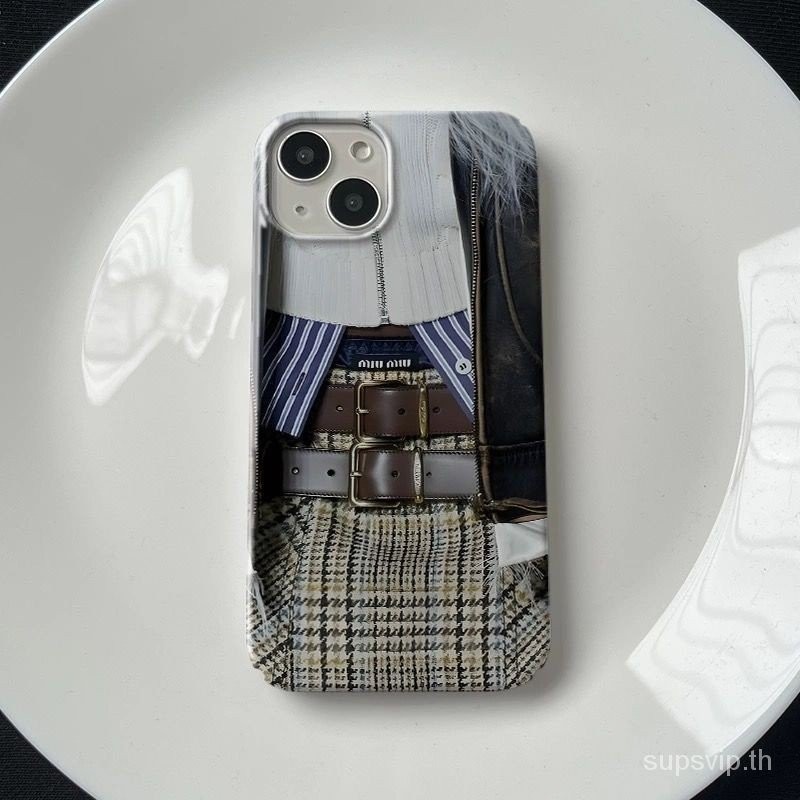 Creative ins สไตล์เสื้อผ้าแฟชั่นพรีเมี่ยมเคสโทรศัพท์ iPhone เหมาะสําหรับ iPhone 13 14 Pro Max เคสซิลิโคน 15 Plus XR 8 Plus XR 7 Plus กันกระแทก XS Max 12 Pro Max 11 เคสแข็งกันฝุ่น
