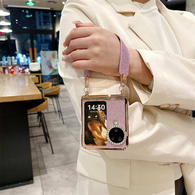 ความงามหรูหราปลอก OPPO Find N3 Flip N2 Flip Electroplated การออกแบบที ่ สวยงาม Bling สําหรับ OPPO Fi