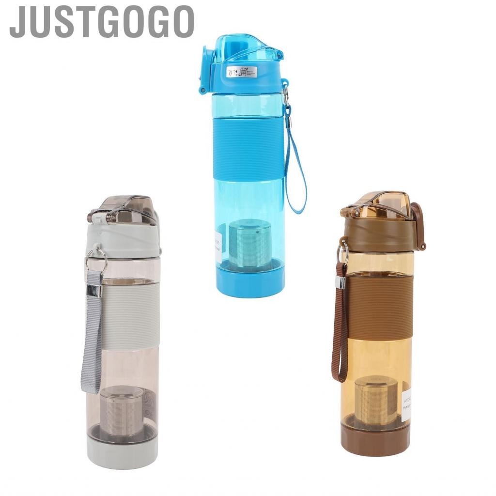 Justgogo Hydrogen Generator Water Cup  Secure Lid Lock Silicone Sleeve Rich Weakly Alkaline Fast Flow Drinking Spout for Fitness