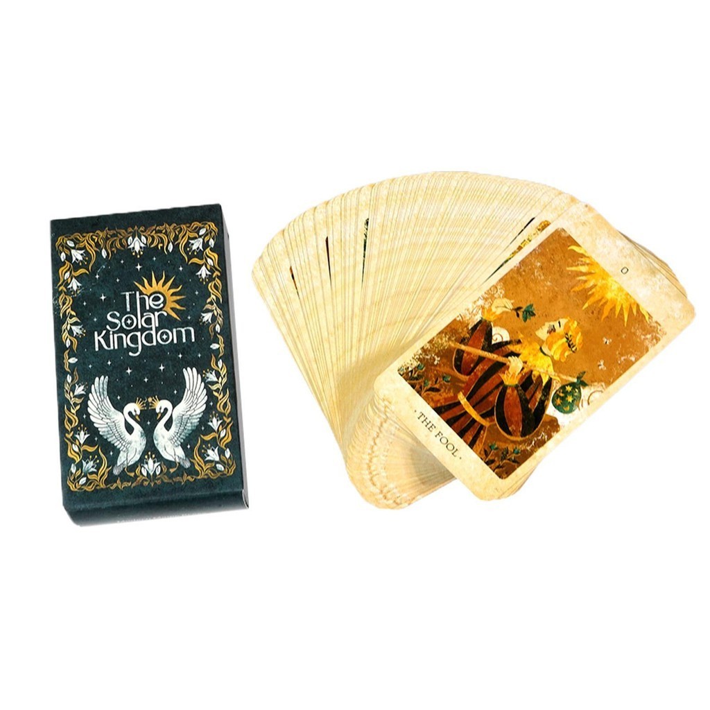 The Solar Kingdom Tarot การ์ดออราเคิล 78 ใบของ Psychological Oracle Deck พร้อม Vibrant Imagery สําหรับ Future และ Past Insight verasath