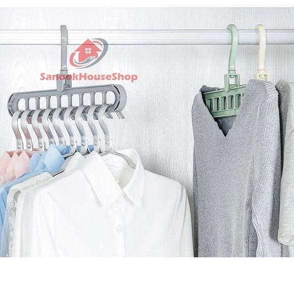 ไม้แขวนเสื้อ9ช่อง หมุนได้360 องศา ไม้แขวนเสื้อ รูปที่ 4