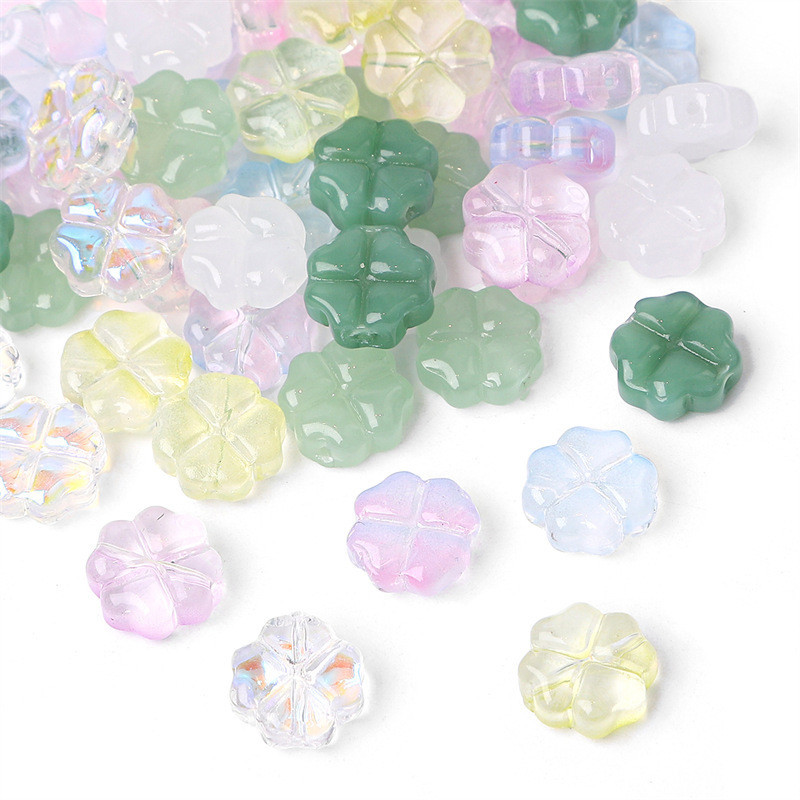 กระเป๋า 10/20 ลูกปัดสายโคลเวอร์สี่ใบ 10.5 มม. ใช้เป็นเครื่องประดับ DIY