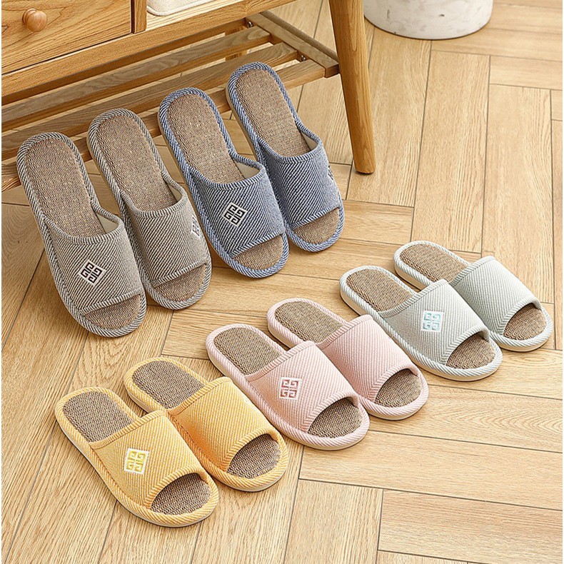 Slipper รองเท้าใส่ในบ้านผ้าลินิน ใส่ในอาคาร ( สินค้าพร้อมส่ง )
